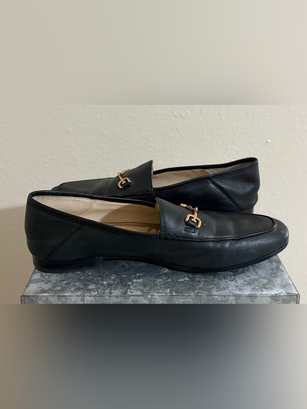 Sam Edelman Loraine Women’s Black Tailored Buckle Bit Leather Flats, Size 8 - Picture 5 of 9